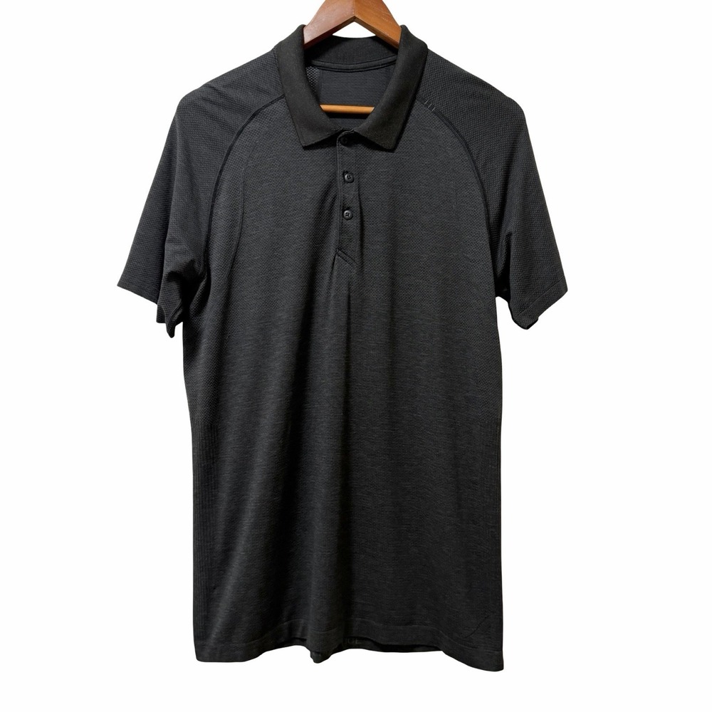 Lululemon Mens Metal Vent Tech Polo Shirt Size L Graphite Golf Gym Activewear